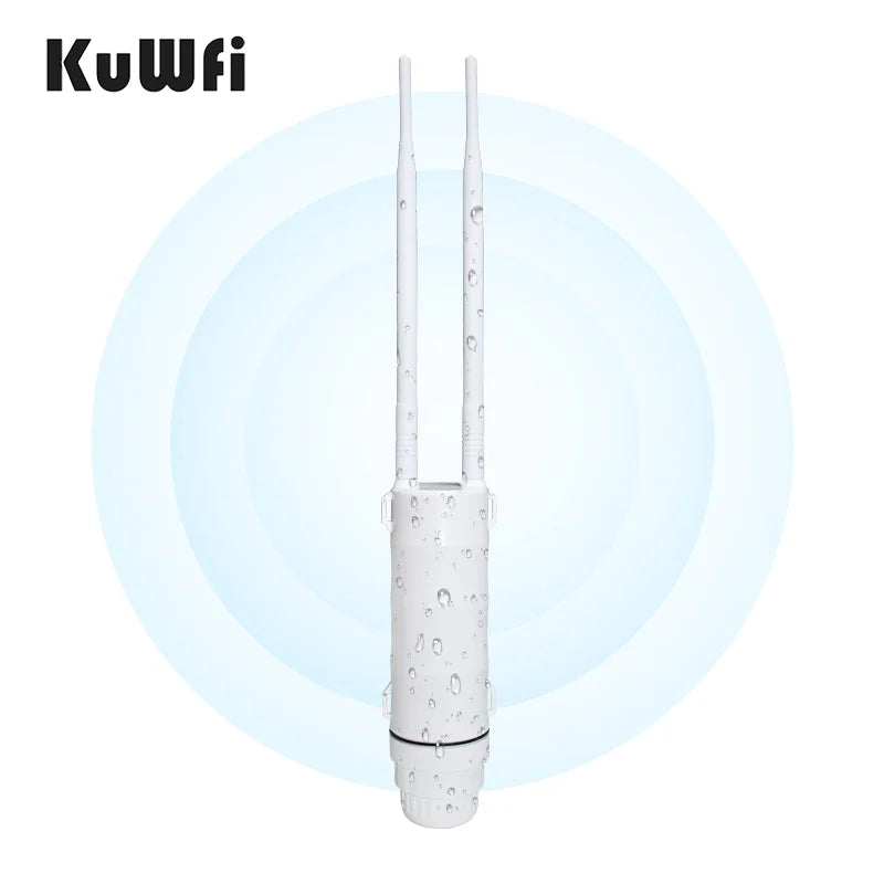 KuWFi AC1200 Outdoor CPE Router 1200Mbps 2.4G 5G Dual Band Wireless Wi-Fi Gigabit RJ45 Port Detachable Antennas 48V POE Repeater
