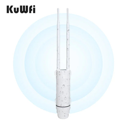 KuWFi AC1200 Outdoor CPE Router 1200Mbps 2.4G 5G Dual Band Wireless Wi-Fi Gigabit RJ45 Port Detachable Antennas 48V POE Repeater