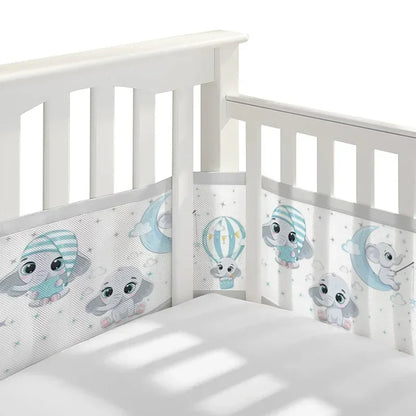 Breathable Mesh Bed Liner 4 Panel Baby Cot Fence Cotton Railing Thicken Bumper One-piece Crib Around Protector Baby Room Decor
