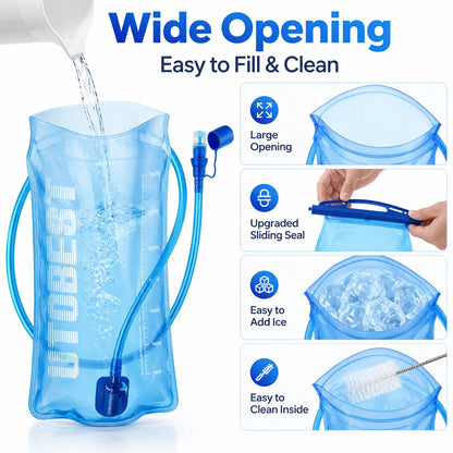 UTOBEST 1L/1.5L/2L/3L Hydration Bladder Water Reservoir Water Bag BPA Free for Running Cycling Hiking