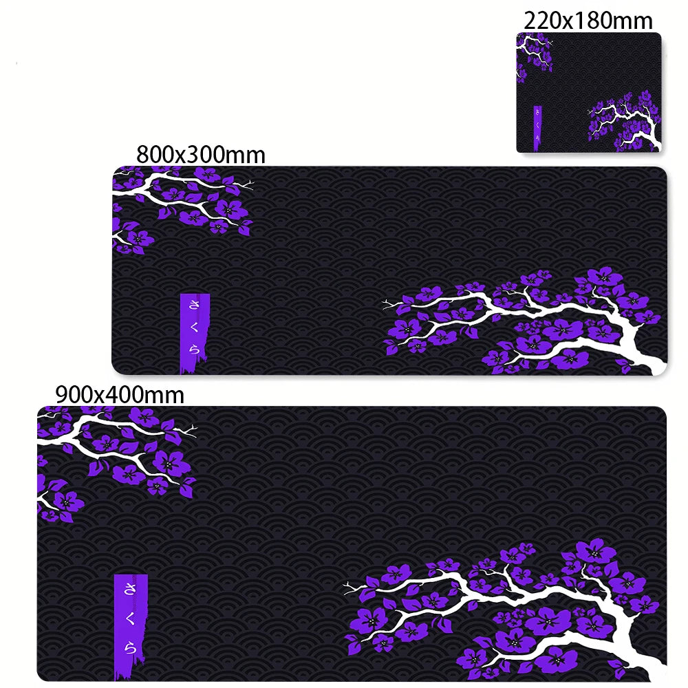 Japanese Cherry Blossom Mouse Pad Gaming XL Home New HD Mousepad XXL Keyboard Pads Office Non-Slip Carpet Purple Sakura Mice Mat