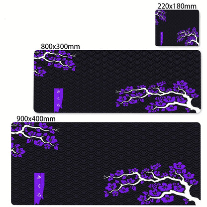 Japanese Cherry Blossom Mouse Pad Gaming XL Home New HD Mousepad XXL Keyboard Pads Office Non-Slip Carpet Purple Sakura Mice Mat