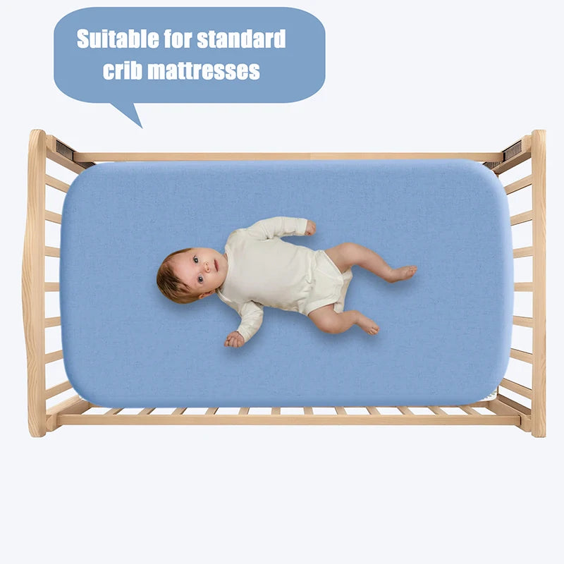Baby Crib Sheets for Boys Girls Solid Color Fitted Crib Sheet Toddler Mattress Protector Cover Newborn Bed Sheet Babies Stuff