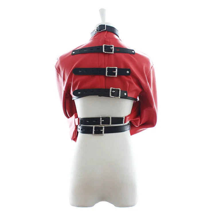Bondage Women PU Leather Body Harness Cupless Straight Jacket Adult Costume BDSM Sexy Shop Atacado Harness Woman Accessories