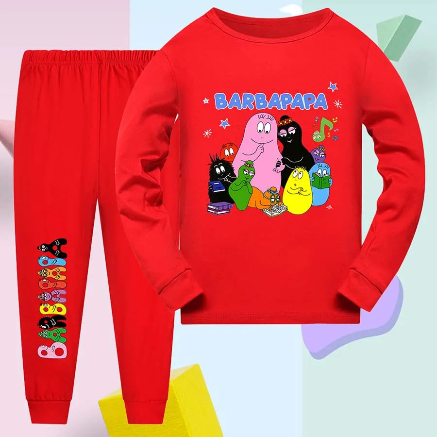 barbapapa Children's Suit for Girls Children's Clothing Girl Child Tracksuit Pajamas Kids Football Kits Korean Popular Clothes
