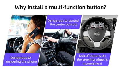 Junsun Universal Car Wireless Steering Wheel Control Button for for Android Autoradio 10 Key Functions Controller With LED Light