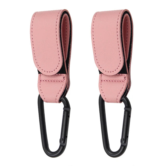 1/2pcs PU Leather Baby Bag Stroller Hook Pram Cart Organizer 360 Degree Rotatable Hook High-quality Crochet Stroller Accessories