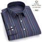 Men's Social Shirts Long Sleeve 100%Pure Cotton Oxford Buttoned Plaid Formal Male Casual Clothes Oversized Shirt Plus Size S-7XL