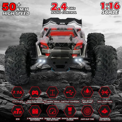 4WD Remote Control Car Off Road 4x4 RC Car High Speed Buggy Truck Super Brushless 50 or 80KM/H Fast Drift Racing Toy Gift