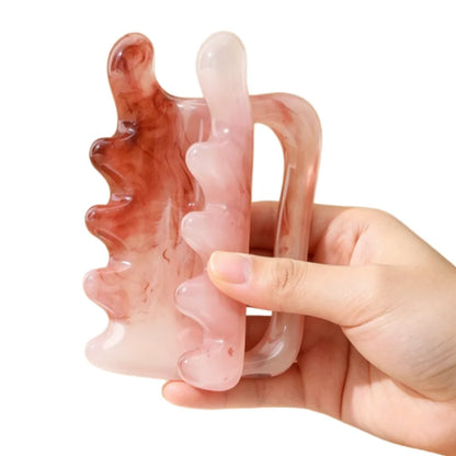 1PCS Double Push Resin Massage Comb Back Waist Gua Sha Device Shoulder Neck Gua Sha Stick Meridian Dredging Stick Massage Tool