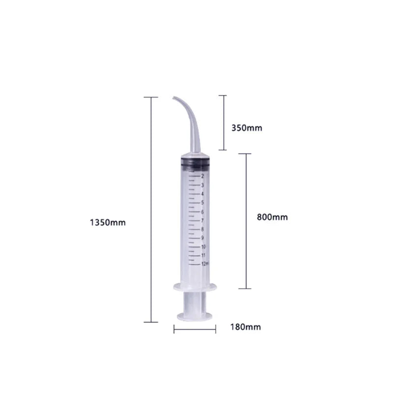 5Pcs Dental Disposable Irrigation Syringe With Curved Tip 12ml For Dentist Use Dental Consumable Tool Oral Teeth Whitening