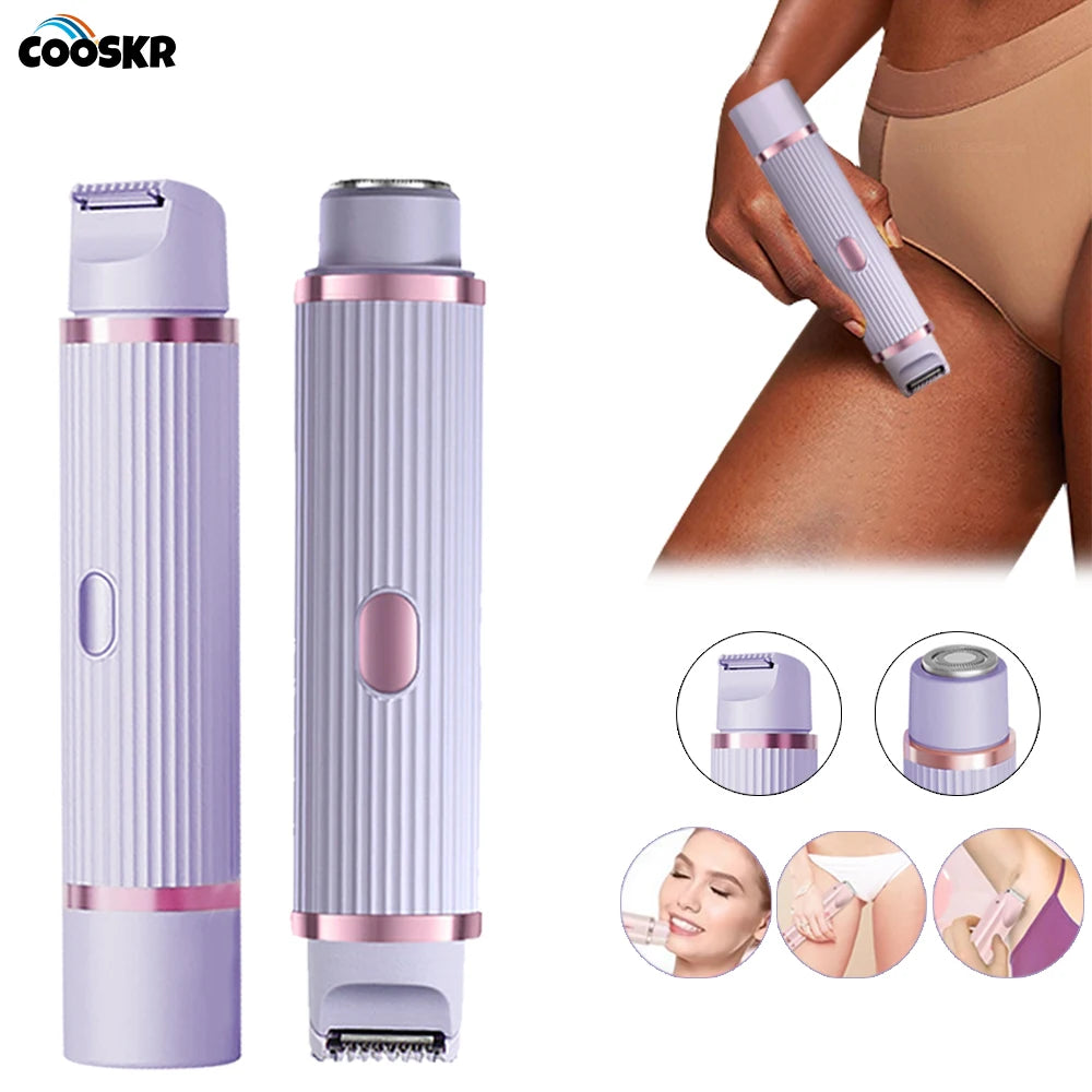Electric Razor for Women Bikini Underarm Lady Facial Razor Waterproof Double Head Hair Removal Epilator Electric Female Trimmer
