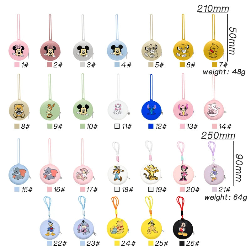 Cartoon Silicone Nipple Storage Bag  Kids Pacifier Holder Portable Silicone  Food-Grade Pendant DIY Accessories Baby Toy Gift