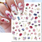 3d Nail Art Decals Elegant White RoyalBlue Roses Flowers Adhesive Sliders Nail Stickers Decoration For Nail Manicure