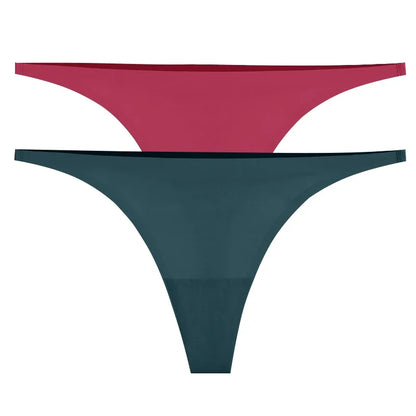 1-6pcs Seamless Panties Ice Silk Seamless Panties For Women Soft Thin Thongs Woman Satin Underwear Female Bikini String Panties