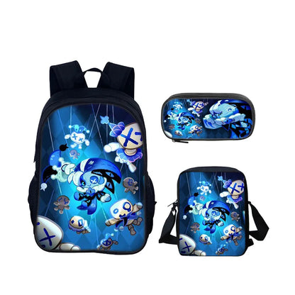 Cartoon Popular Shadow Milk Plush 3D Print 3pcs/Set pupil School Bags Laptop Daypack Backpack Inclined shoulder bag Pencil Case