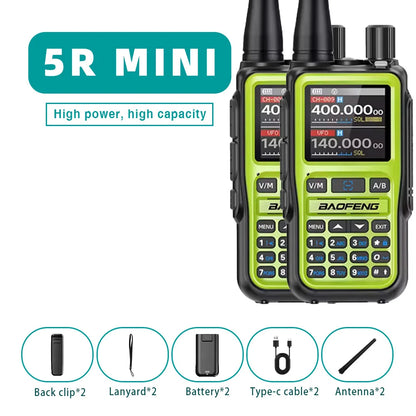 Baofeng UV 5R Mini Walkie Talkie One-click Frequency Matching Bluetooth Programming Frequency Dual PTT Band AM/FM Camping