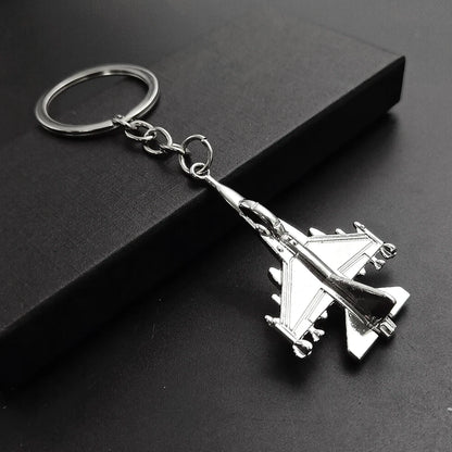 Air Plane Model Fighter Keychains Metal Cool Airplane Keyring Pendant Car Motorcycle Bag Key Chain Ring for Men Creative Gift