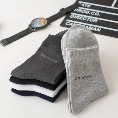 10Pairs Bamboo Fiber Socks Men Casual Business Anti-Bacterial Comfortable Breatheable High Quality Sock Male Plus Size EU38-46