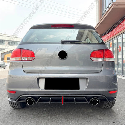 With Led Light Car Rear Bumper Diffuser For VW Golf 6 MK6 Standard TDI TSI 2008-2013 Rear Spoiler Splitters ABS Body kits Tuning
