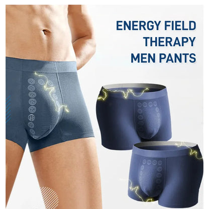 5 pcs Men's Boxer Briefs with Massage Beads Magnetic Therapy Mid Waist Breathable Quick Dry Men's Underwear for Sports Fitness