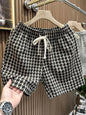 Houndstooth Casual Plaid Shorts Men Sport Loose Wide leg Gym Running Shorts  Beach Baggy Board Cargo Shorts Male