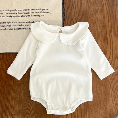 2024 New Spring Children Clothes Toddler Baby Girls Romper Long Sleeved Cotton Lattice Printing Infant Baby Girls Jumpsuit