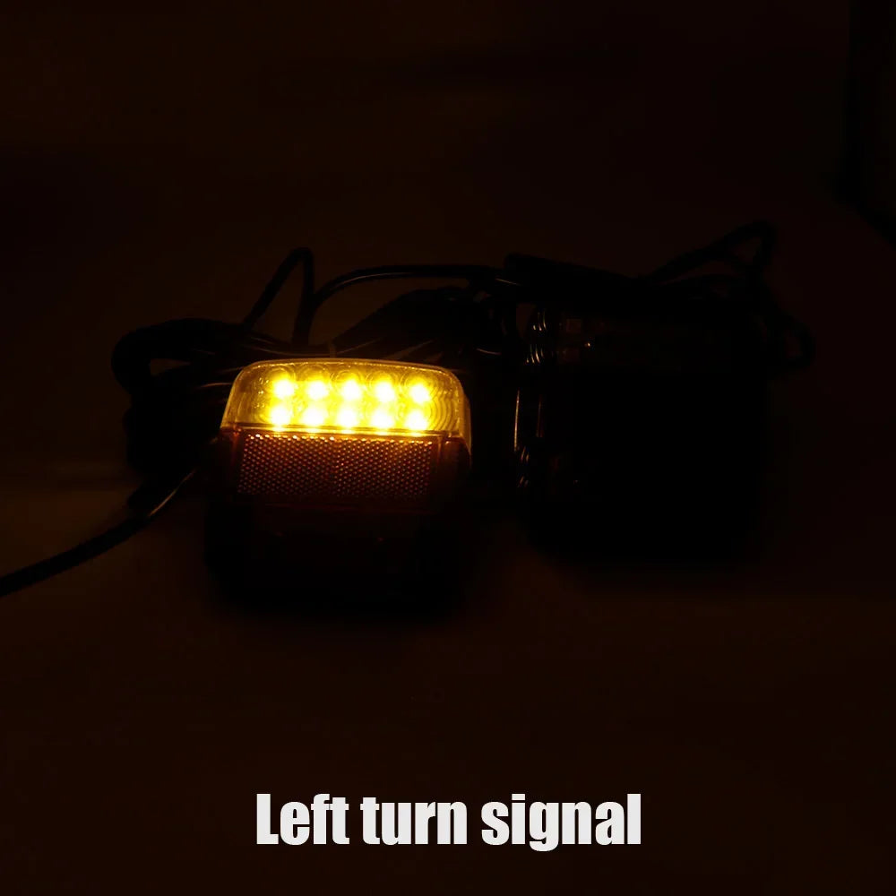 1Set 12V Universal 16 LED Rear Towing Trailer Tail Light 10m Cable 7 Pin Brake Stop License Number Plate Lamp Waterproof Lights