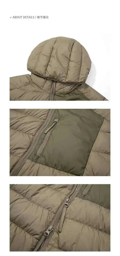 HKSH Outdoor Light Sport Color Contrast Hooded Down Jacket Women's Winter Mountain Leisure Waterproof Climbing Cotton Coat H2887