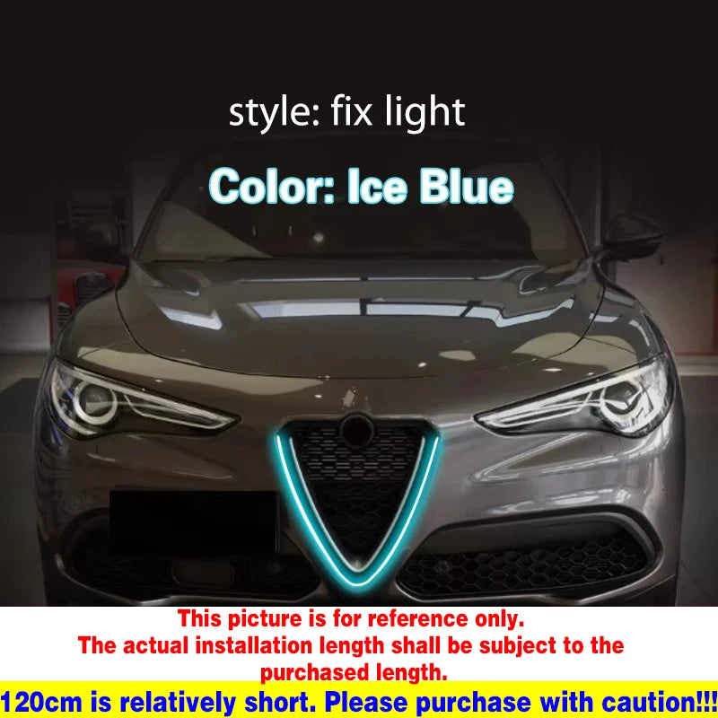 Car Flashing 1Pcs Car LED DRL Daytime Running Light For Alfa Romeo Stelvio 2017-2023 Universal Flexible Decorative Light Strip