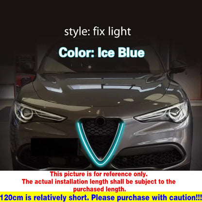 Car Flashing 1Pcs Car LED DRL Daytime Running Light For Alfa Romeo Stelvio 2017-2023 Universal Flexible Decorative Light Strip