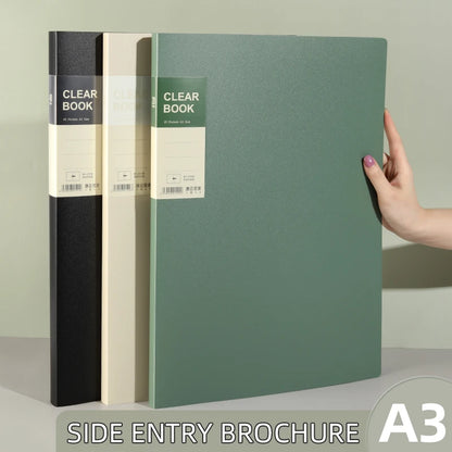 A3 Side-Entry Art Portfolio for Students - Painting Folder, Poster, Sketch Paper, Insert Pockets, Certificate Holder 20-60Pages