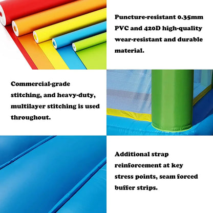 Inflatable Bounce House with Slide for Kids 5-12,12ft x 9ft x 8ft Bouncy Castle Jump House for Adult Toddlers Kids Party