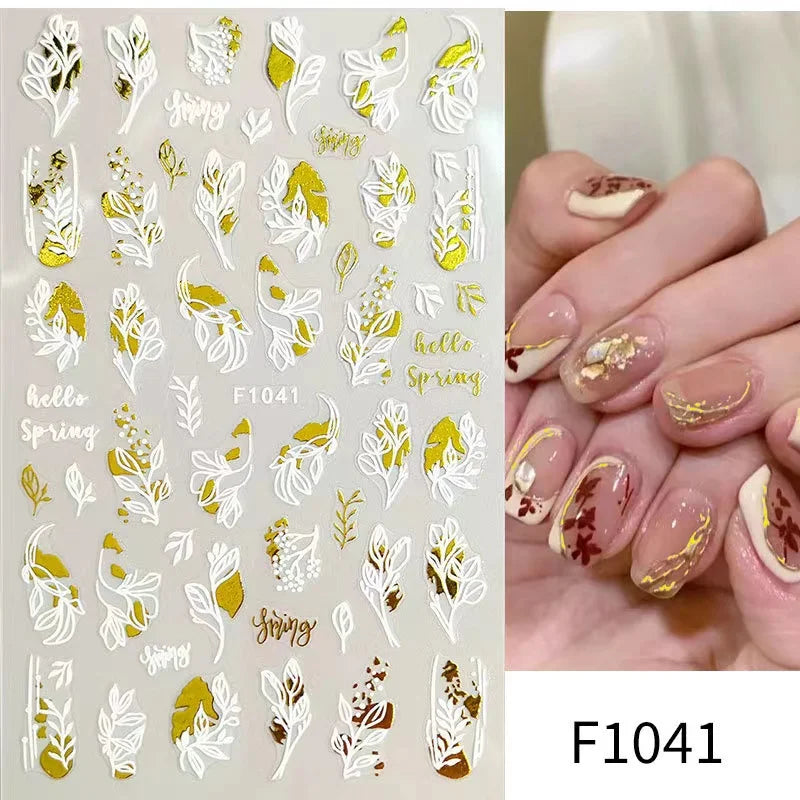 1PCS Marbled Nail Sticker 3D Abstract Lines Sticker Nail Art Supplies Nail Decals Y2K Laser Butterfly Ladies Nail Art Decoration