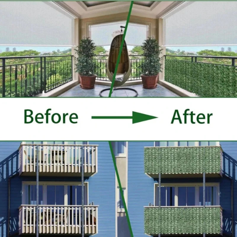 100X300cm Artificial Ivy Fence Plant Grass Wall Panel Faux Green Leaf Hedge Privacy  Screen Outdoor Home Garden Balcony Decor