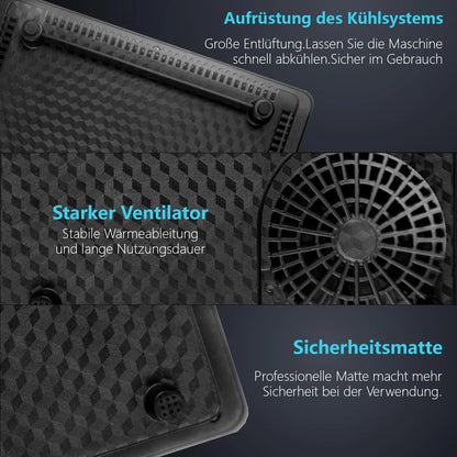 Karinear Glass Ceramic Hob 1 Plate Portable, 650 °C Max, Ceramic Hob 1 Freestanding, 2000 W, Hob 1 Hob with Plug, Timer