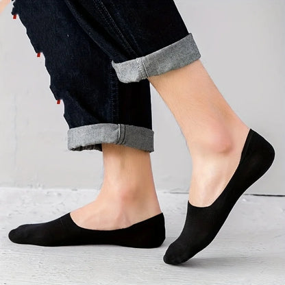 6 Pairs/Lot Men's Bamboo Breathable Invisible Socks Low Cut Casual Cotton Boat Non-Slip No Show High Quality Sock