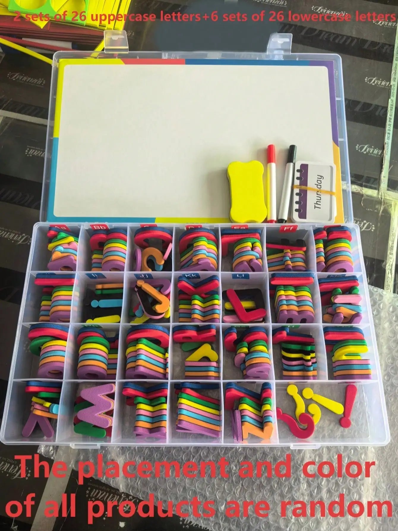 Magnetic letter spelling board set teaching tool, helpful for teaching and intellectual development, improving language skills