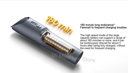 Mijia Hair Clipper 2 Household Wireless Trimmer Cutting Barber IPX7 Titanium Alloy Blade Men Sideburns Electric Shaver