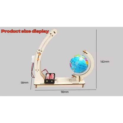 DIY STEM Earth Model Day Night Cycle Educational Globe Toy Wooden Handmade Toy Science Kit for Kids Classroom Physics Learning