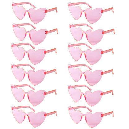 6/8/10/12pcs Wedding Bridal Shower Sunglasses Pink Red Heart Glasses Bride To Be Bridesmaid Gifts Bachelorette Hen Party Decors