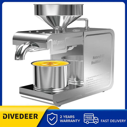 DIVEDEER New T1 Temperature Control Stainless Steel Hot and Cold Household Intelligent Small and Medium-sized Oil Press Machine