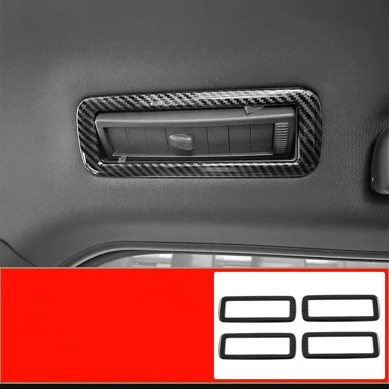 LHD For BYD Tang  EV DMI 2022-2024 ABS carbon Car Style Interior Front Rear Air Vent Outlet Cover Gear Window Control Pane
