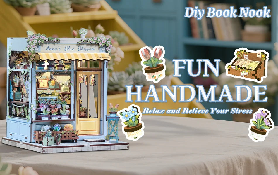 CUTEBEE Book Nook DIY Building Kit with Laser-Cut Precision Pieces 3D Wooden Puzzle  Collectible Desk Home Decor for Gift Idea
