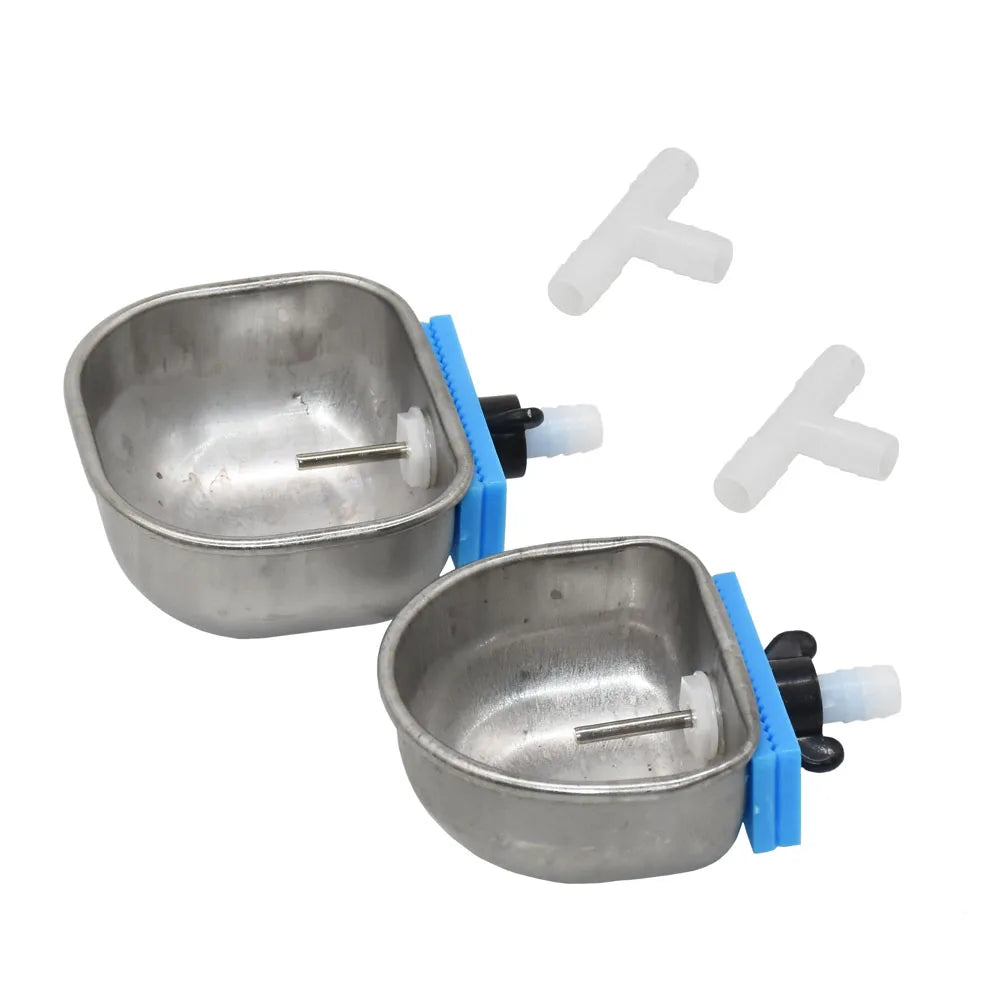 1 Pcs Rabbit Water Bowl Farm Rabbit Automatic Drinker Rabbit Cage Fix Cup Raising Fox Mink Stainless Steel Drinking Bowl