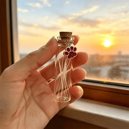 Pet Fur Memorial Glass Bottle Cat Whiskers Storage Bottle With Cork Stopper Perfect For Storing Dog Cat Hair As Souvenir