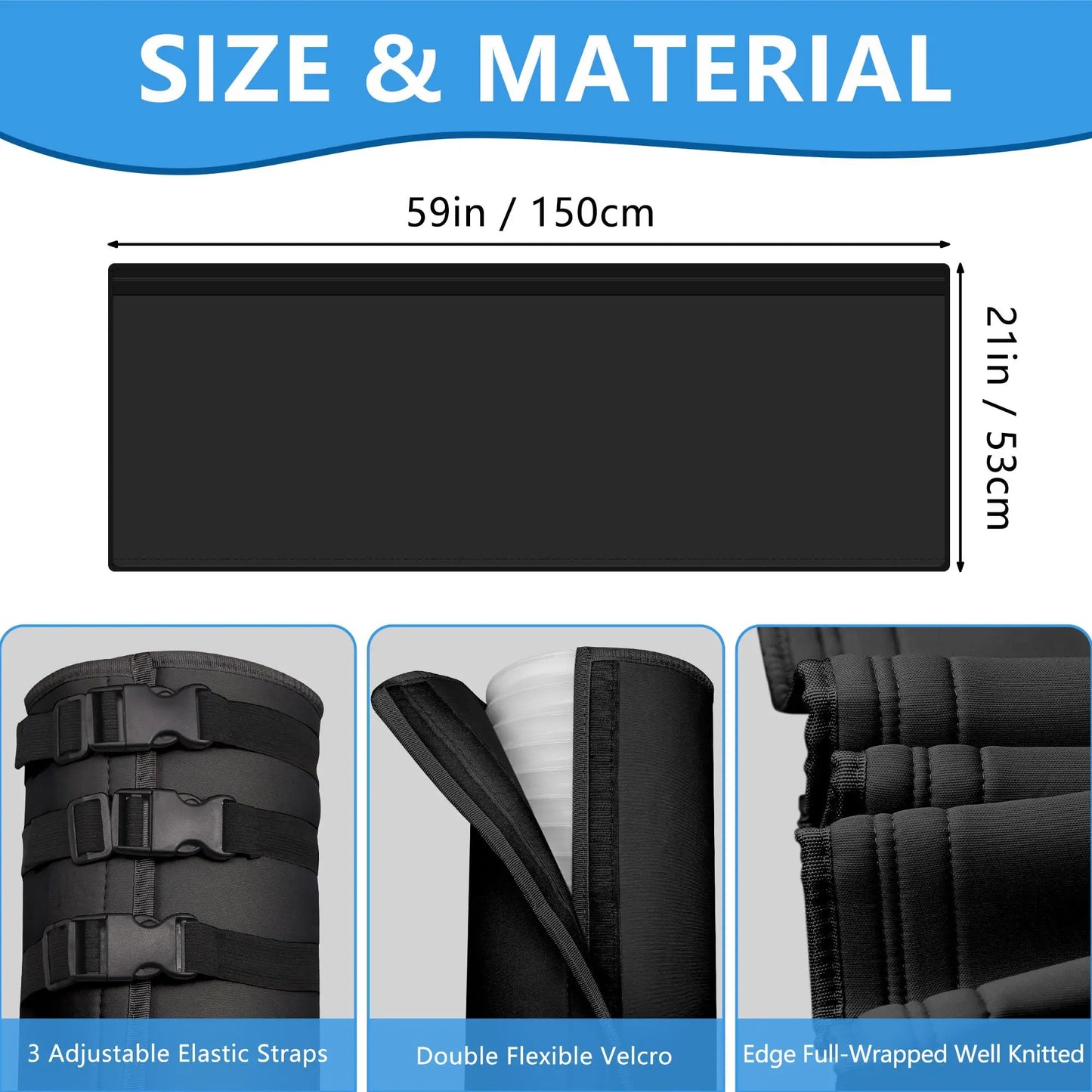 Portable AC Hose Insulation Sleeve Air Conditioner Hose Cover Wrap Fits for 5" & 5.9" Dia Exhaust Hose with 3 Adjustable Straps