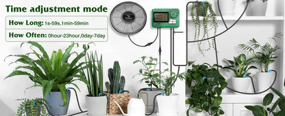 Solar Irrigation Equipment Greenhouse Irrigation Drip Irrigation Kit with 15M Hose for Potted Plants with Automatic Timer