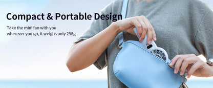 Portable Mini Fan Handheld Fan Ice Compress LED Display Ice Face 100 Wind Speeds 5200mAh USB Rechargeable Battery Fan
