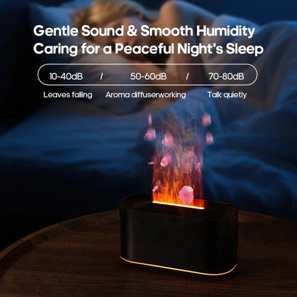 Mini Aroma Diffuser Aromatherapy Realistic Flame Lights Colorful RGB Air Humidifier Desktop USB Sprayer/Essential Oil Set